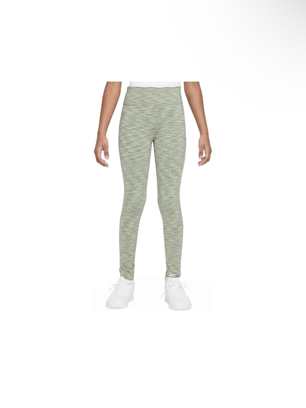 NWT Nike One Girls  Green Heathered Stretch Leggings Sz L $45